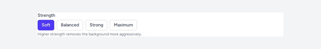 Strength selector with Soft selected