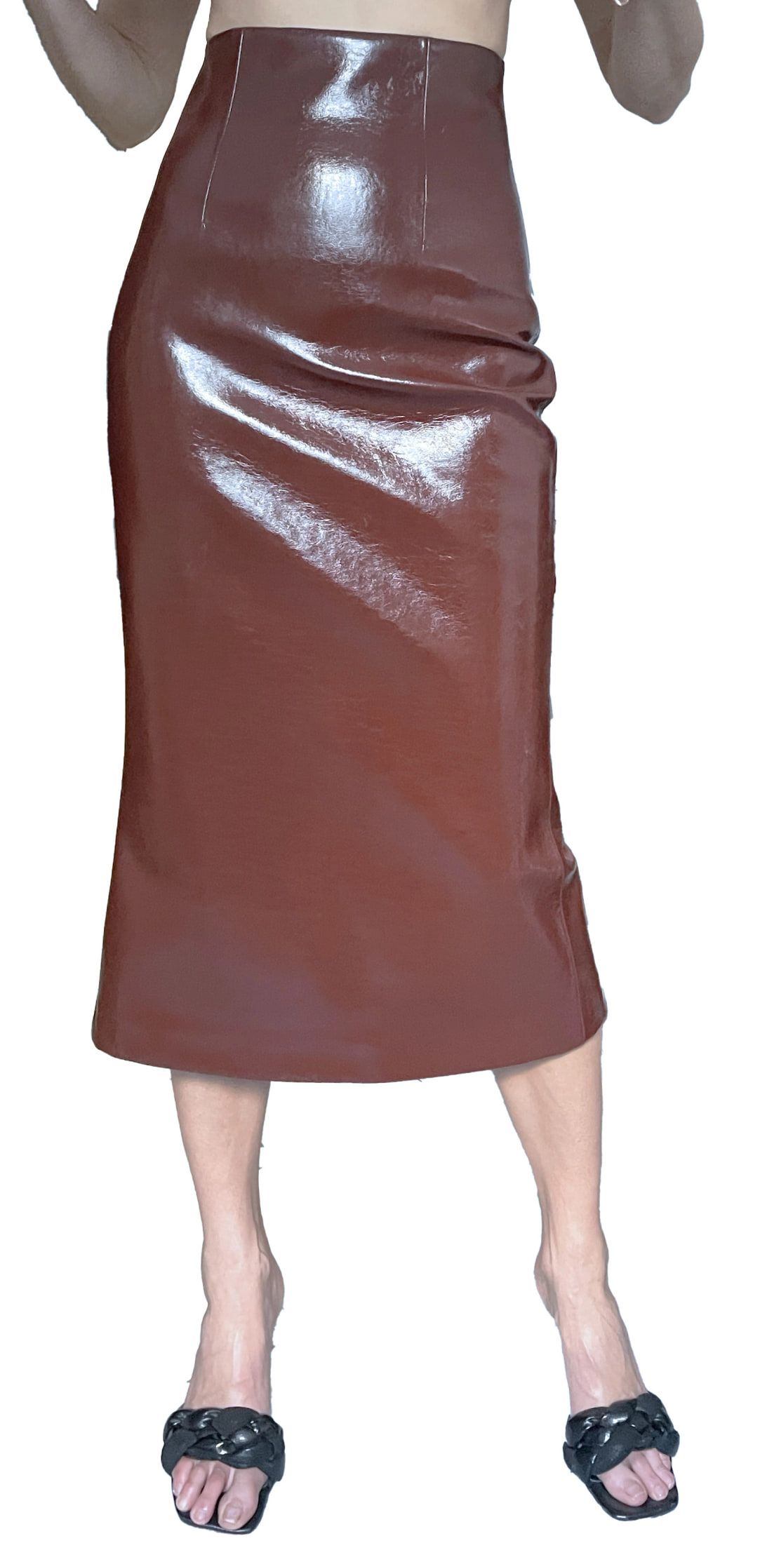 Before: plain skirt product photo shot on an iPhone against a neutral background