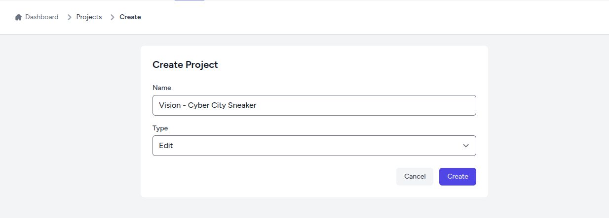 New Project form
