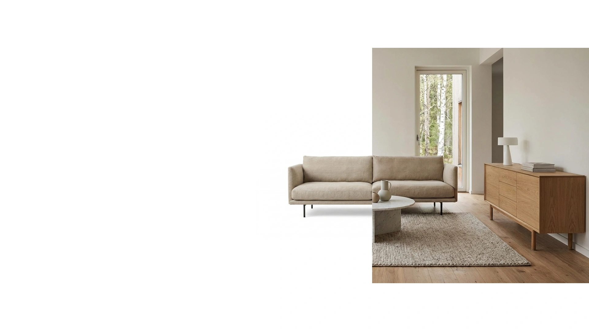 AI-generated furniture lifestyle photography