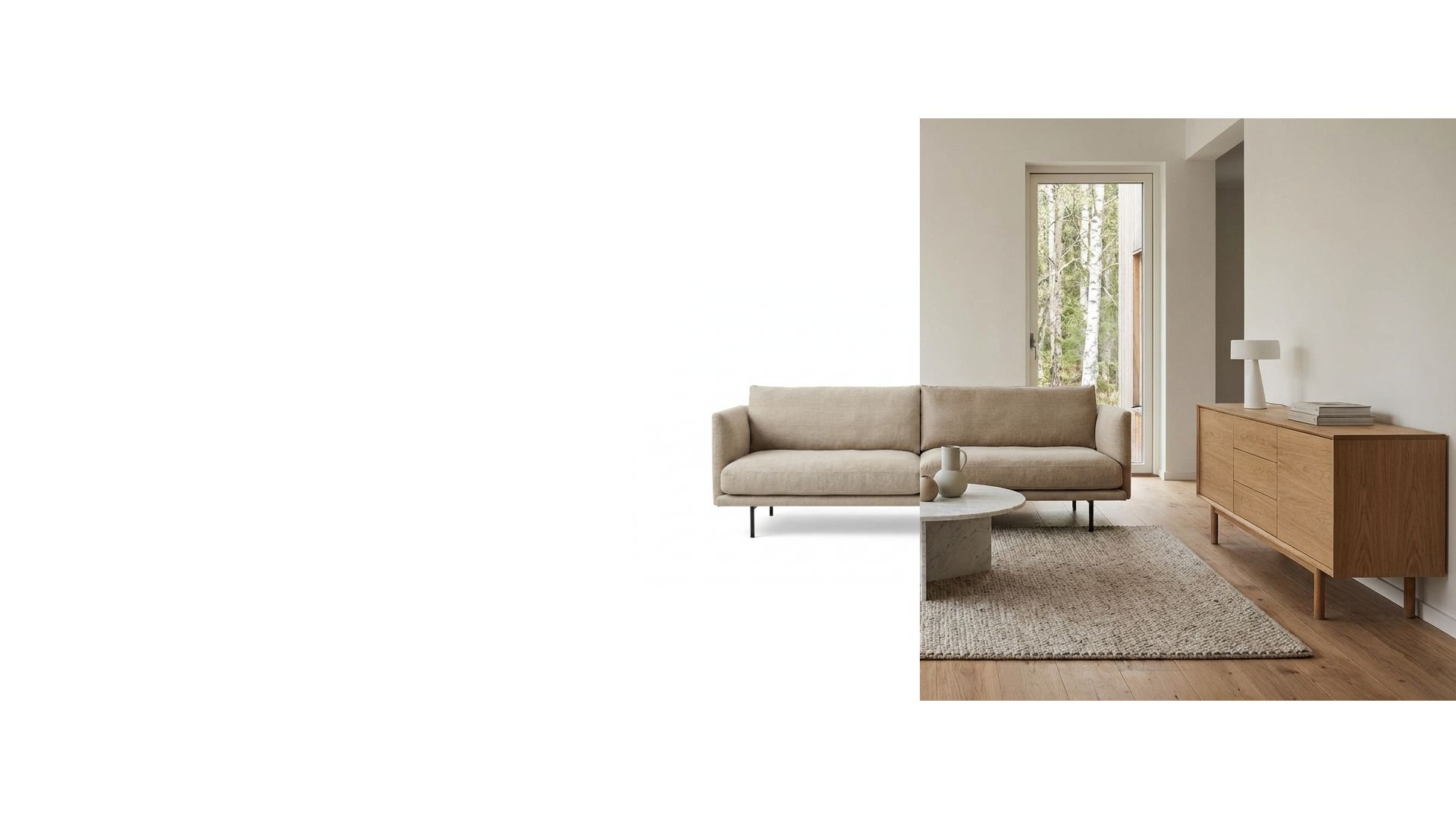AI-generated furniture lifestyle photography