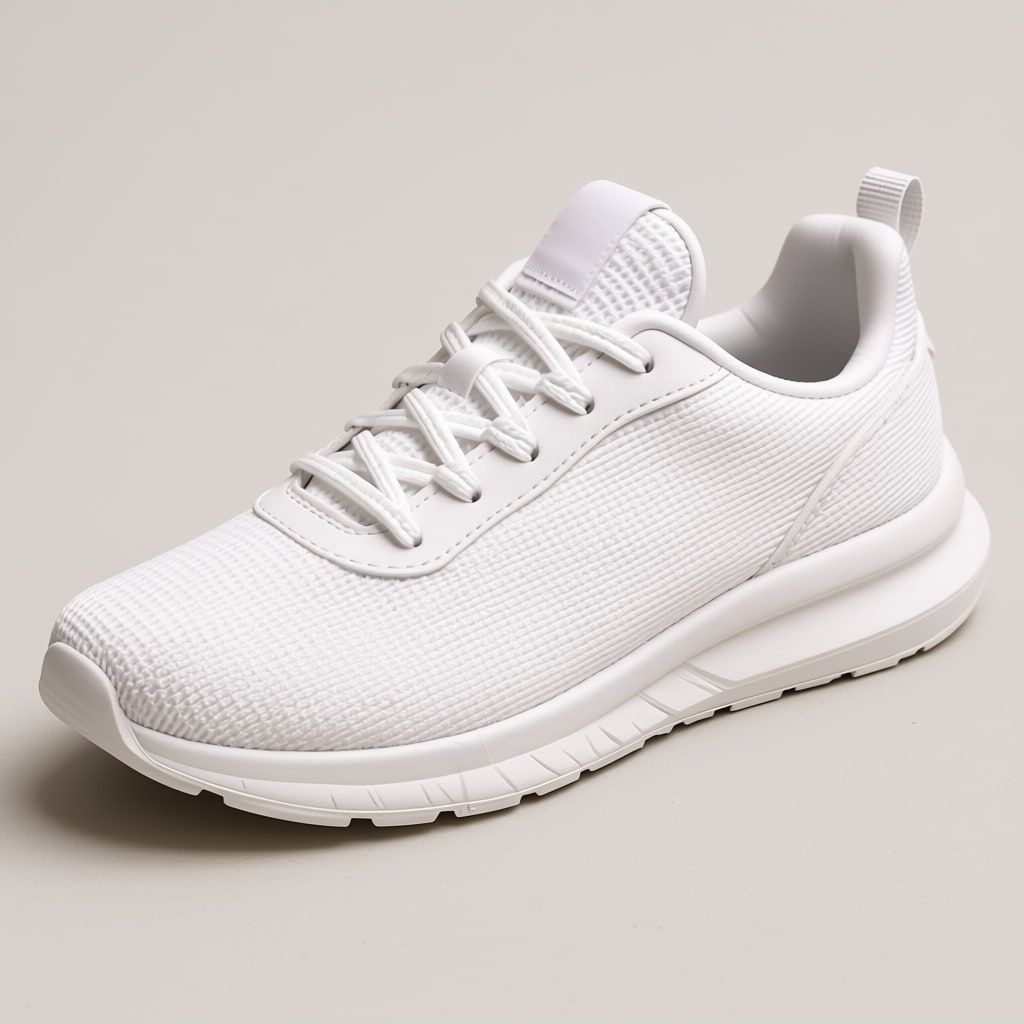 White shoe on a white background