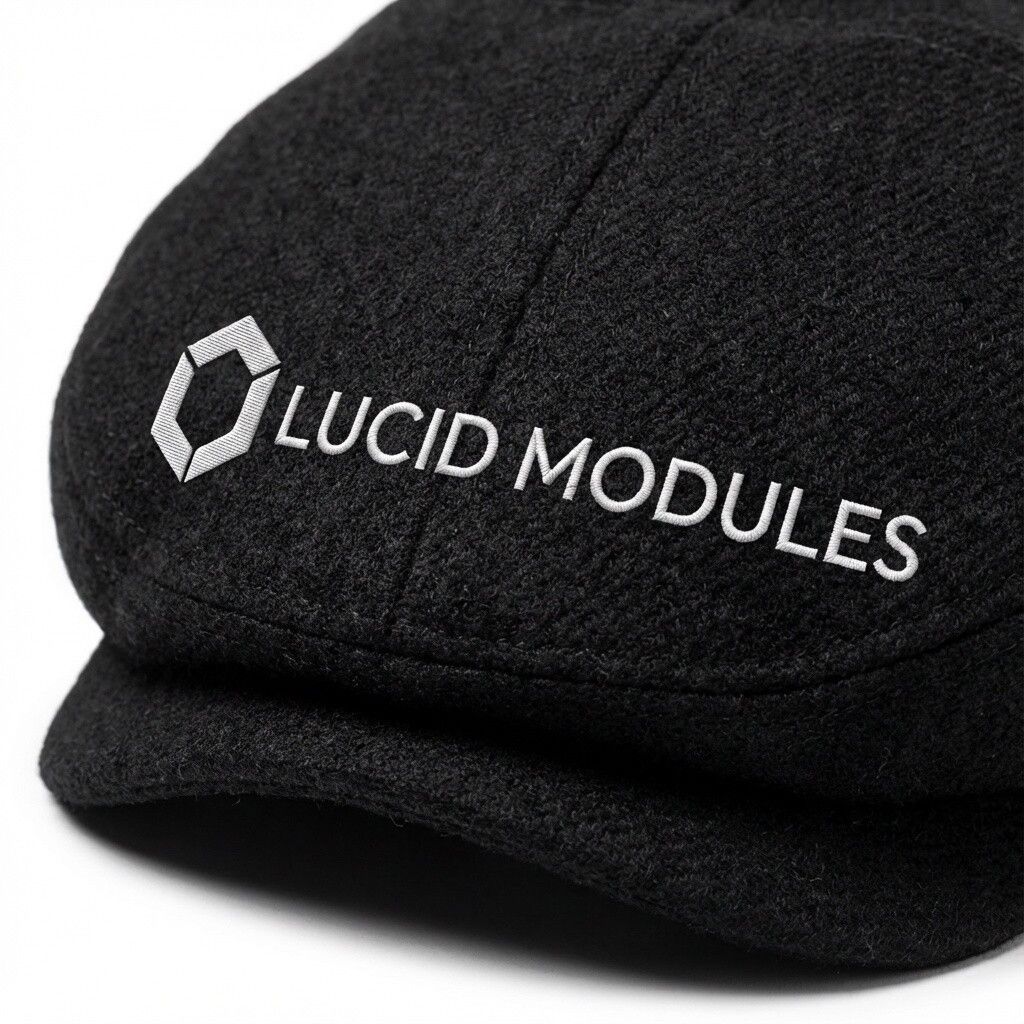 AI placed logo of Lucid Modules on a cap