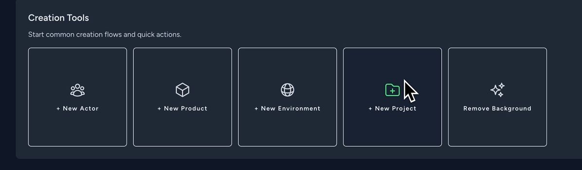 Creating tools and the New Project view