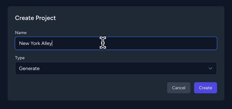 Create Project and fields to fill out
