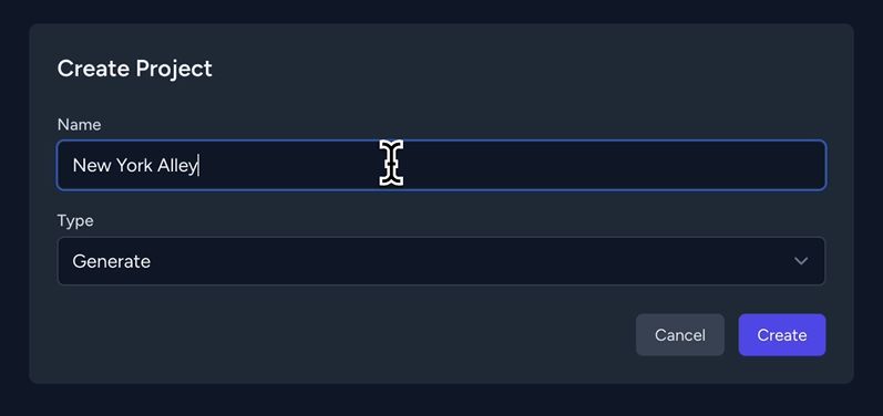 Create Project and fields to fill out