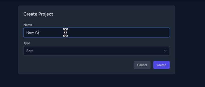 Creating project with fields to fill out
