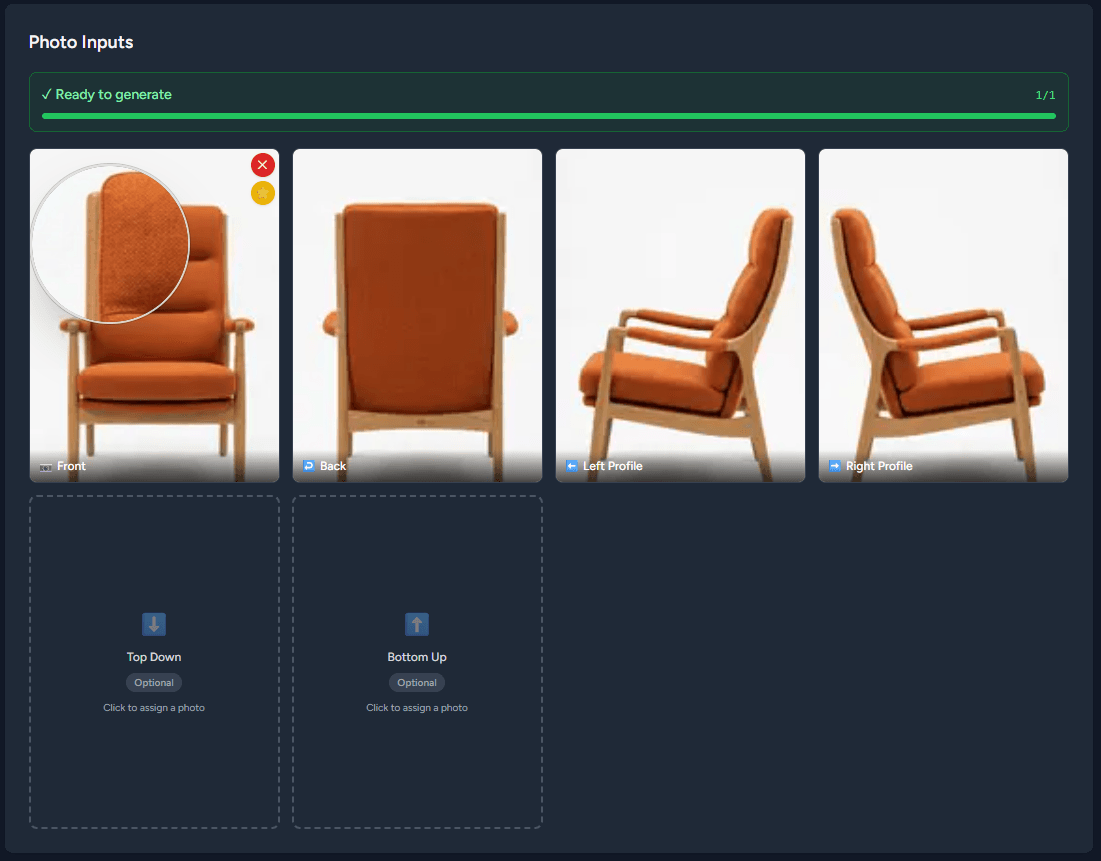 Zoomed preview of the uploaded product image