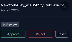 Approve or Reject option