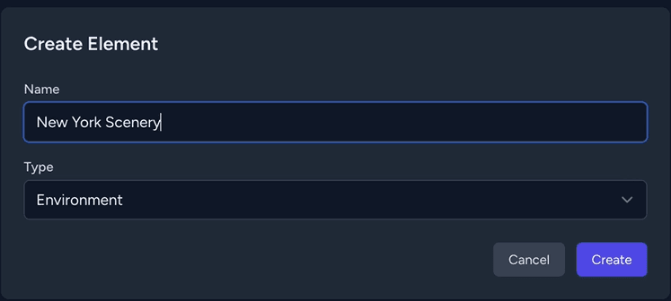 Create Element and fields to fill out
