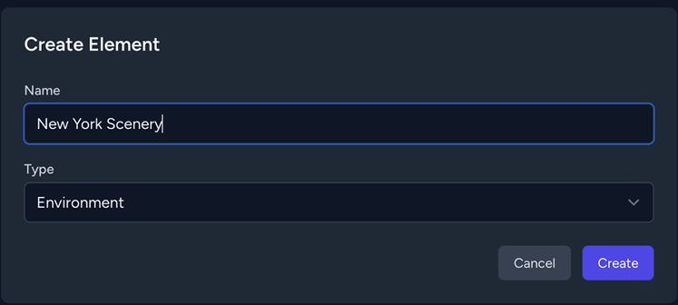 Create Element and fields to fill out