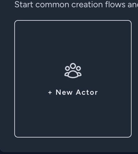 The "Creation Tool" view and selecting "New Actor"