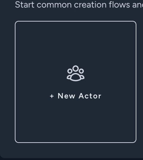 The "Creation Tool" view and selecting "New Actor"