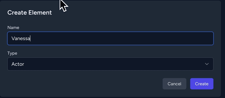 Create actor and fields to fill in