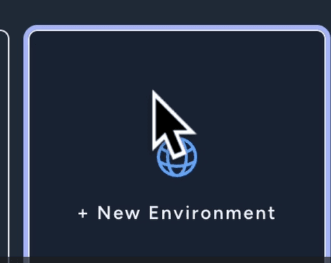 The "Creation Tool" view and selecting "New Environment"