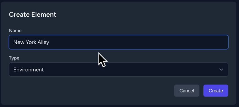 Create environment and fields to fill in