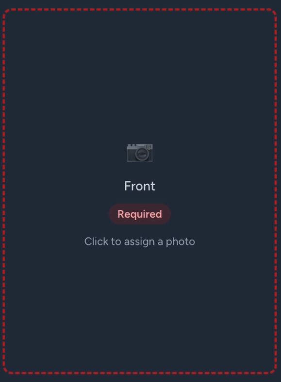 photo inputs with a field for adding a photo on the front