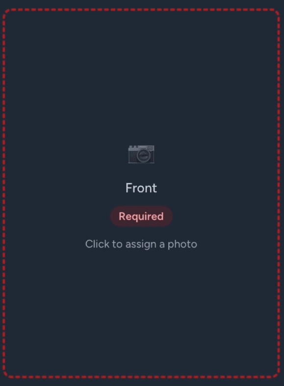 photo inputs with a field for adding a photo on the front