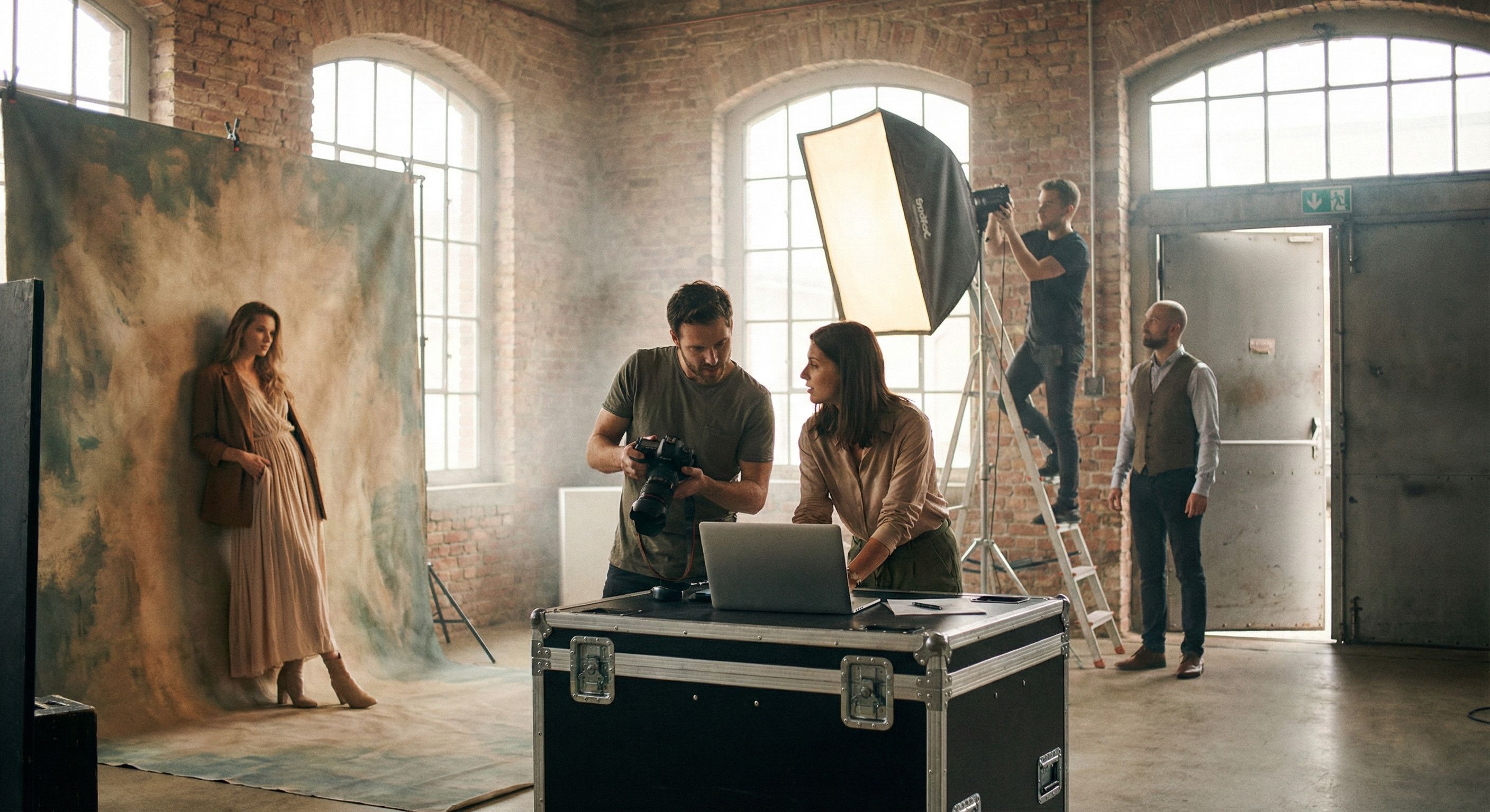 Studio photography behind the scenes