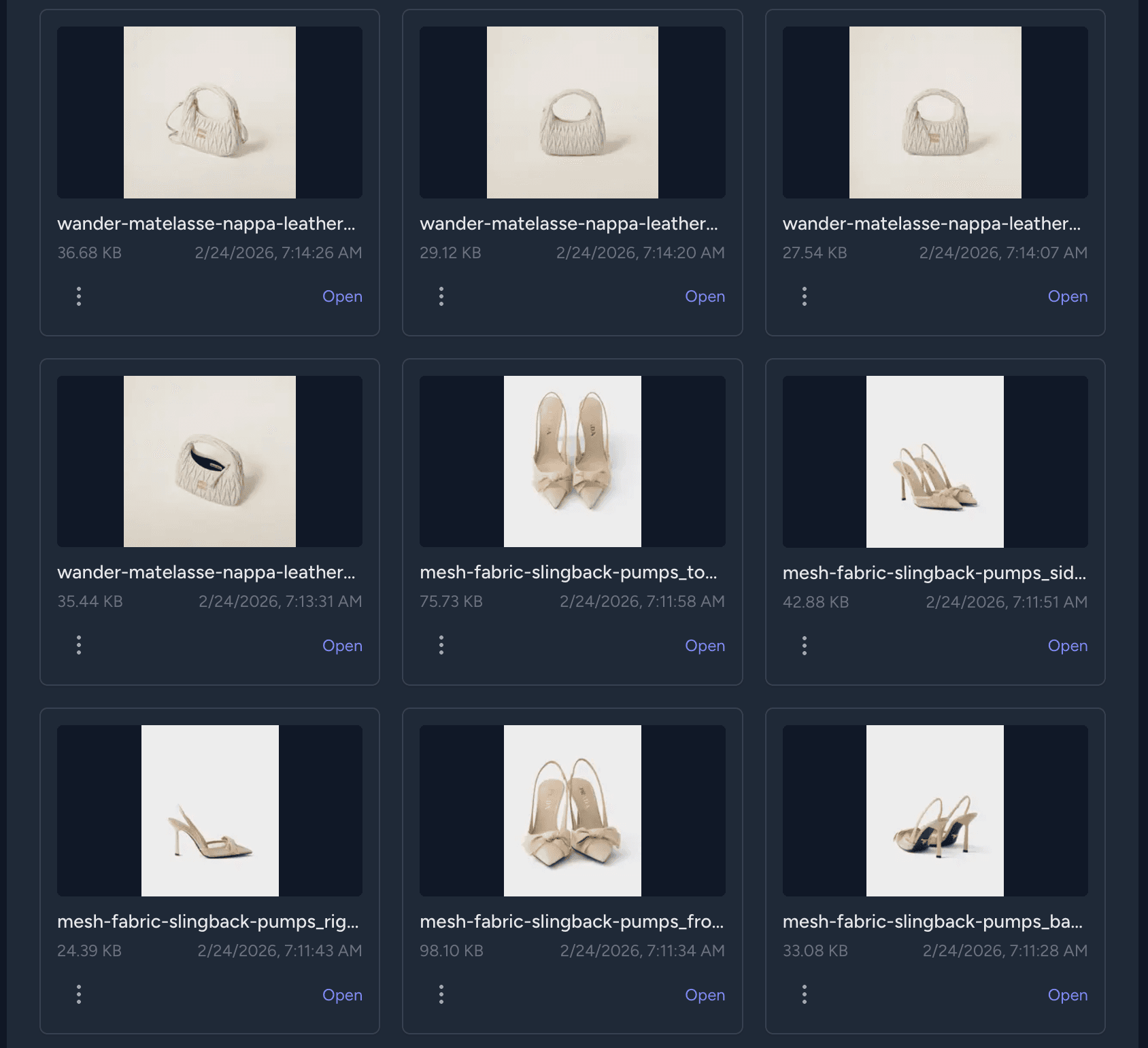 Vision assets library showing products, environments, and actors organized in one view