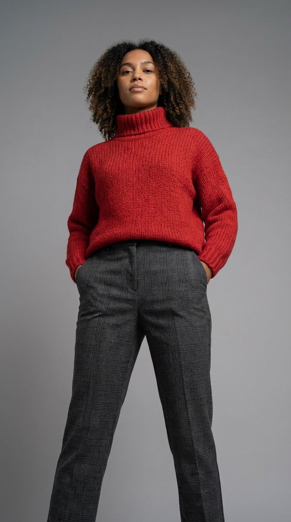 AI Merged Result of an African woman and red jumper